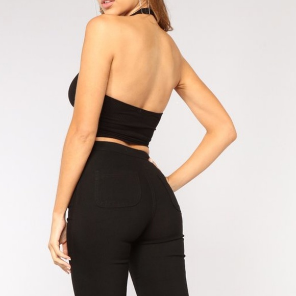 Summer Halter Crop Top Black - Picture 3 of 5
